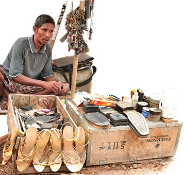 cobbler mending shoes